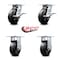 Service Caster 6 Inch Rubber on Steel Caster Set with Roller Bearing 2 Brakes and 2 Rigid SCC SCC-35S620-RSR-SLB-2-R-2 - alternate 7